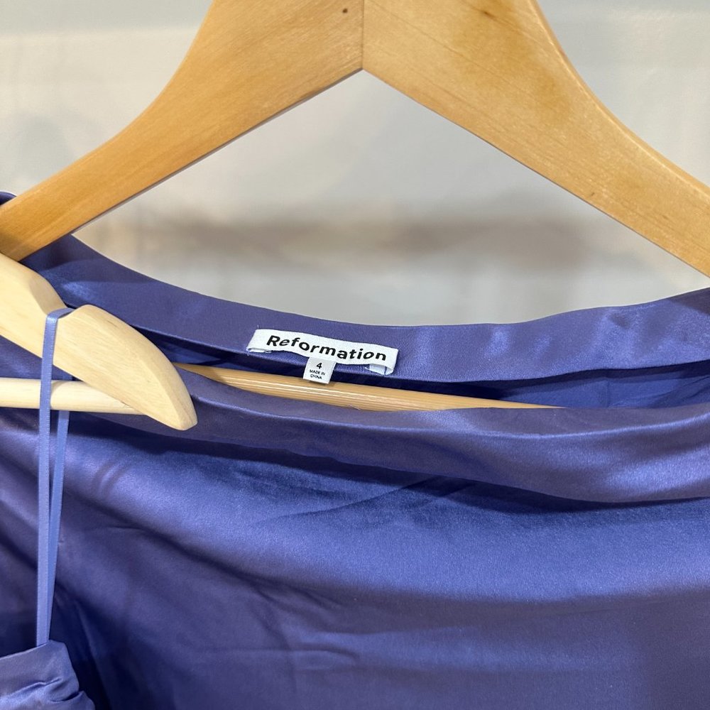 Reformation Beba Silk Two Piece in Jacaranda - Picture 4 of 7